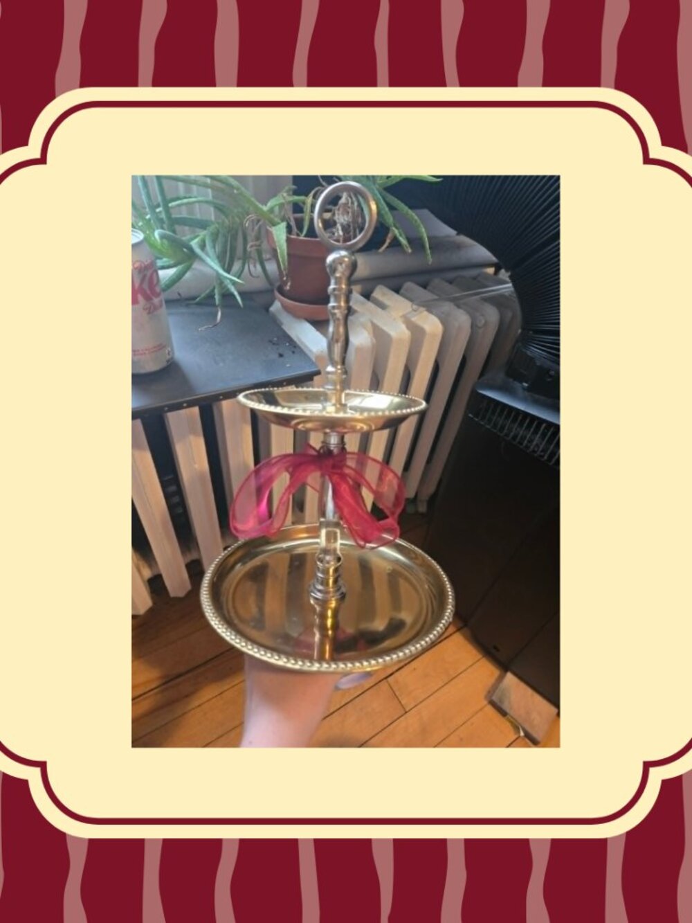 Vintage Inspired Two Tier Gold Serving Stand